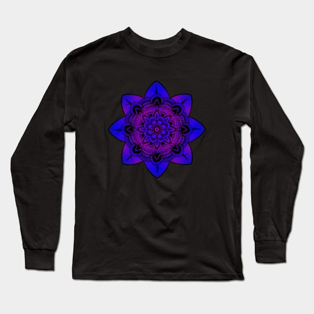 Purple and pink mandala Long Sleeve T-Shirt by Kcinnik